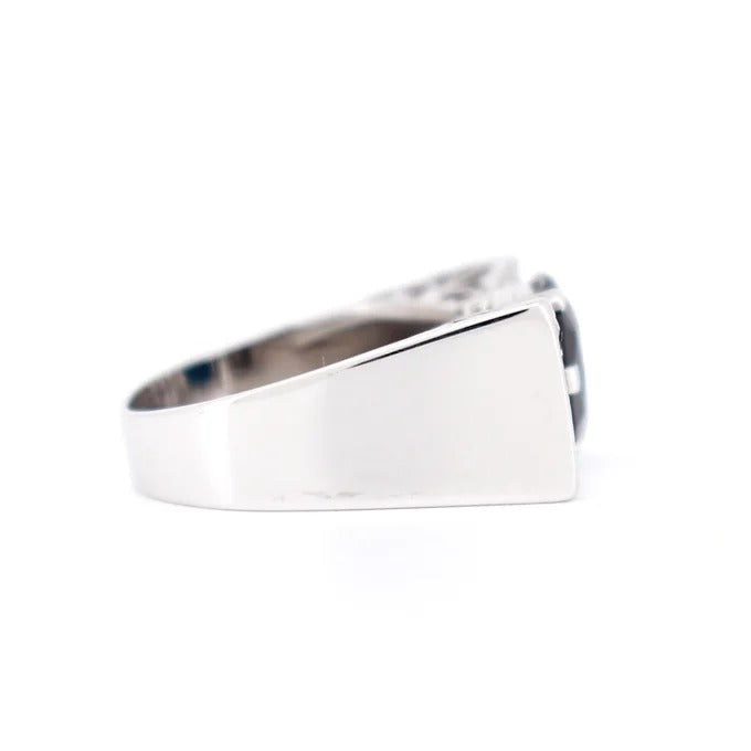 Gold, Sapphire and Diamond Art Deco Tank Ring, straight