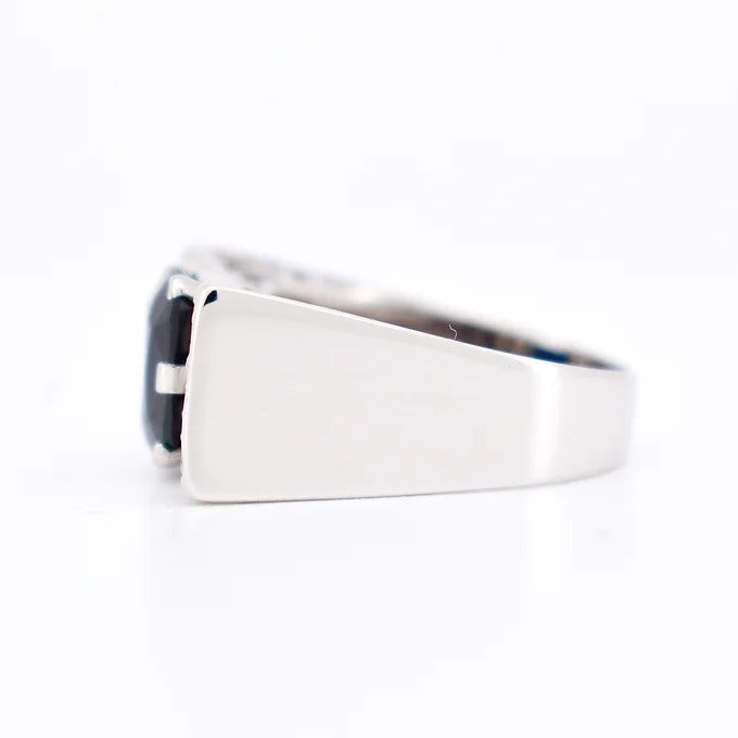 Gold, Sapphire and Diamond Art Deco Tank Ring left