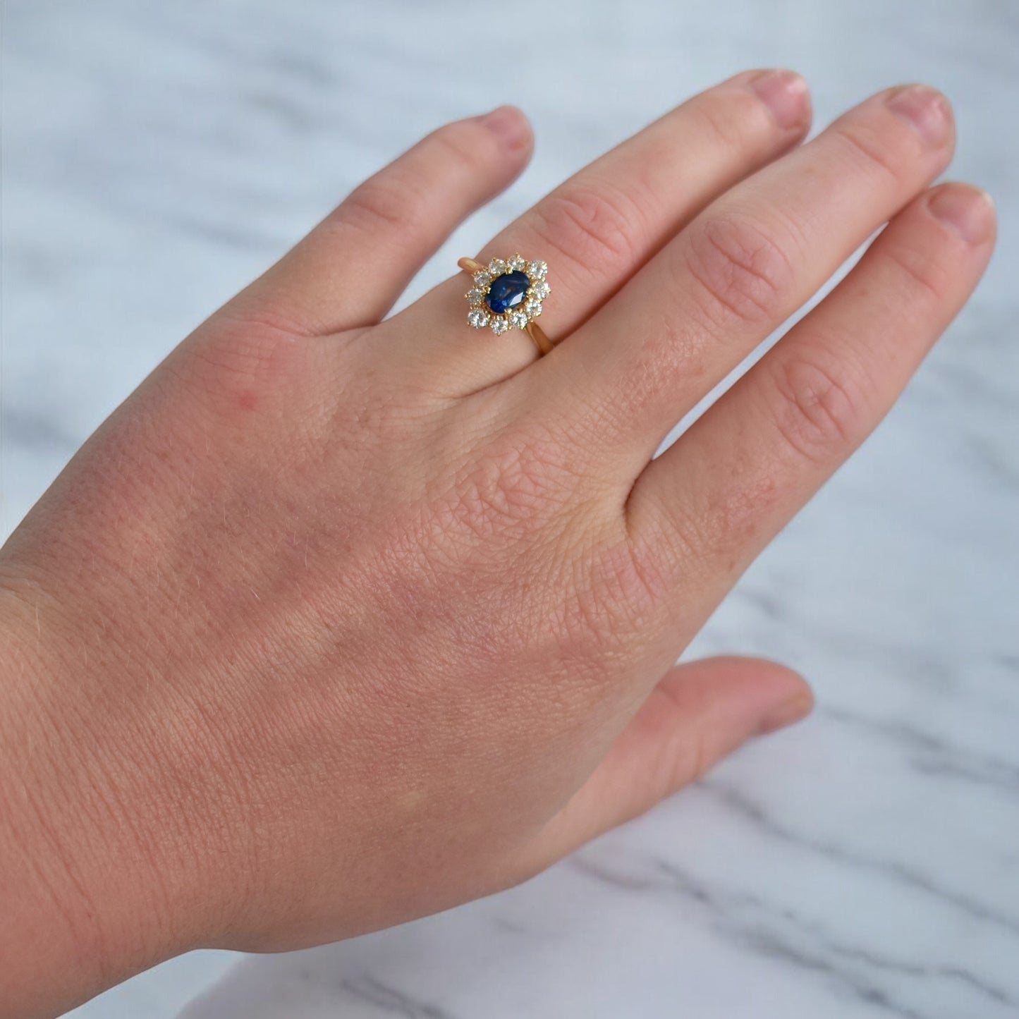 bague vintage saphir diamants 11