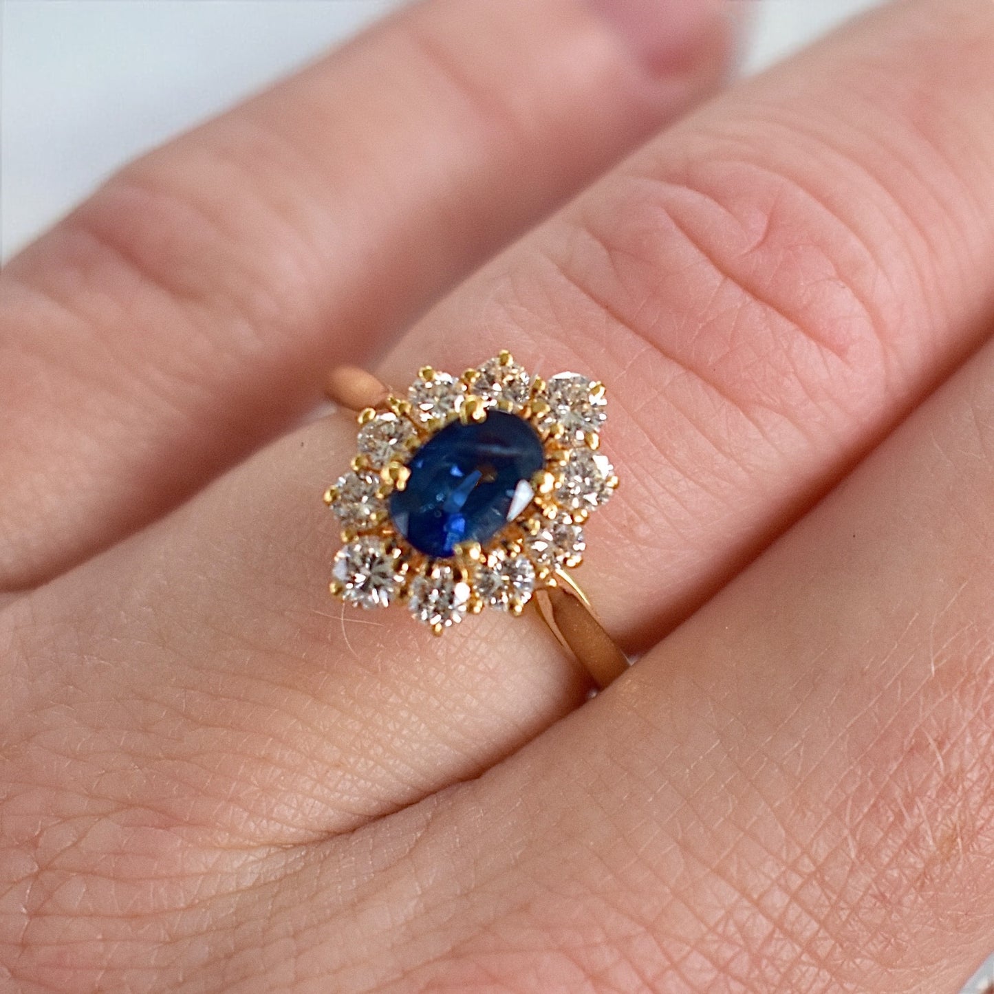 bague vintage saphir diamants 10