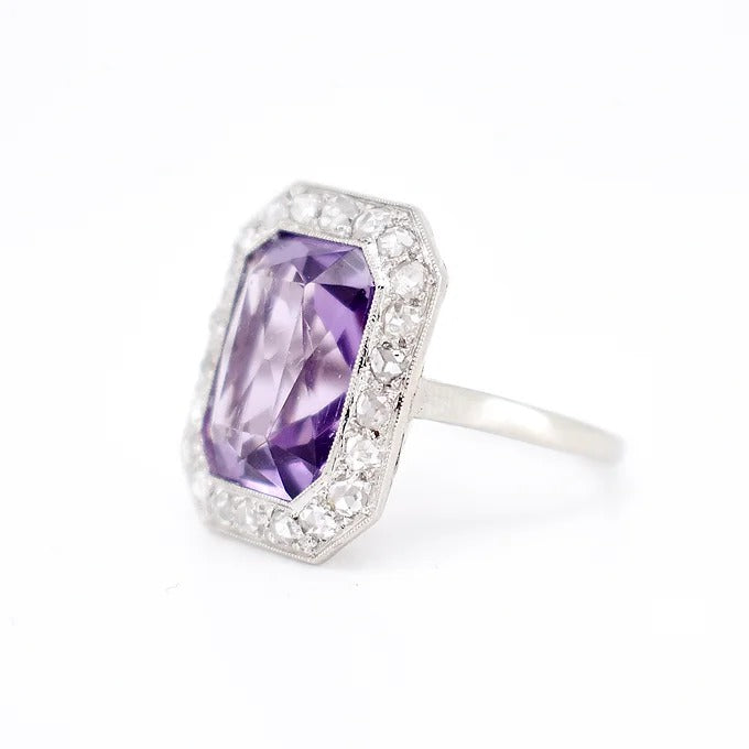 art deco amethyst diamond ring 2