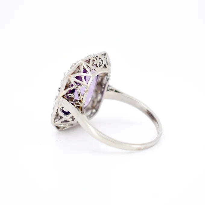 art deco ring amethyst diamonds 6