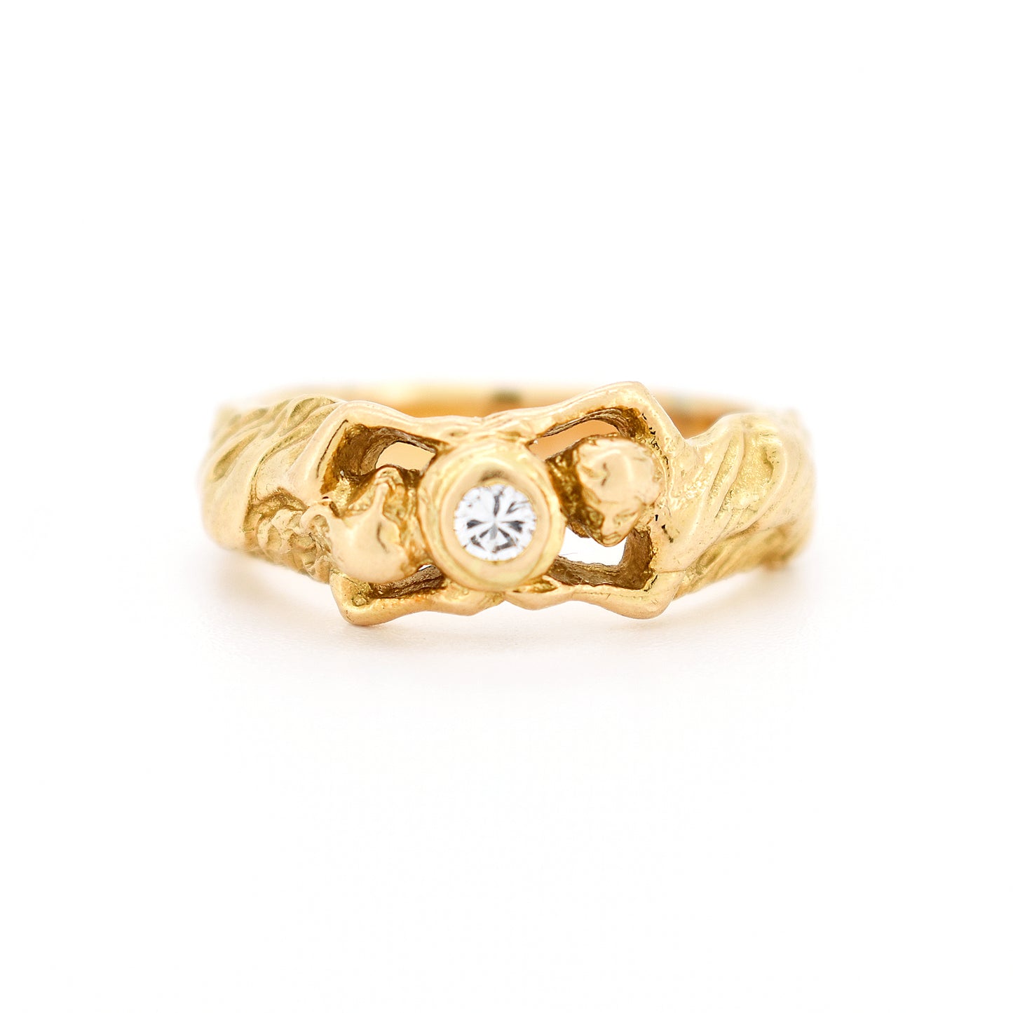 art nouveau women's 18-carat gold and diamond ring