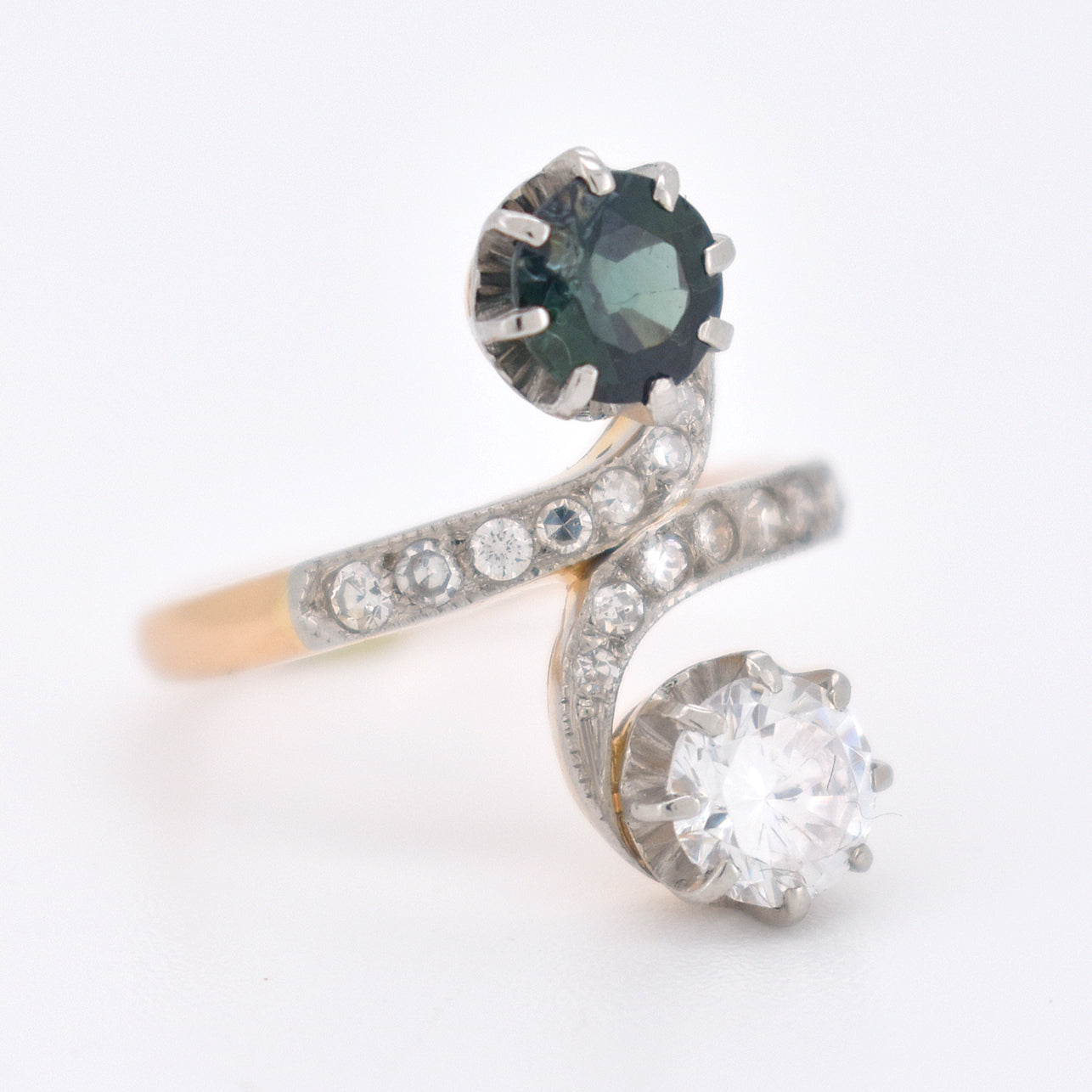 toi et moi diamond and sapphire ring, belle époque (1)
