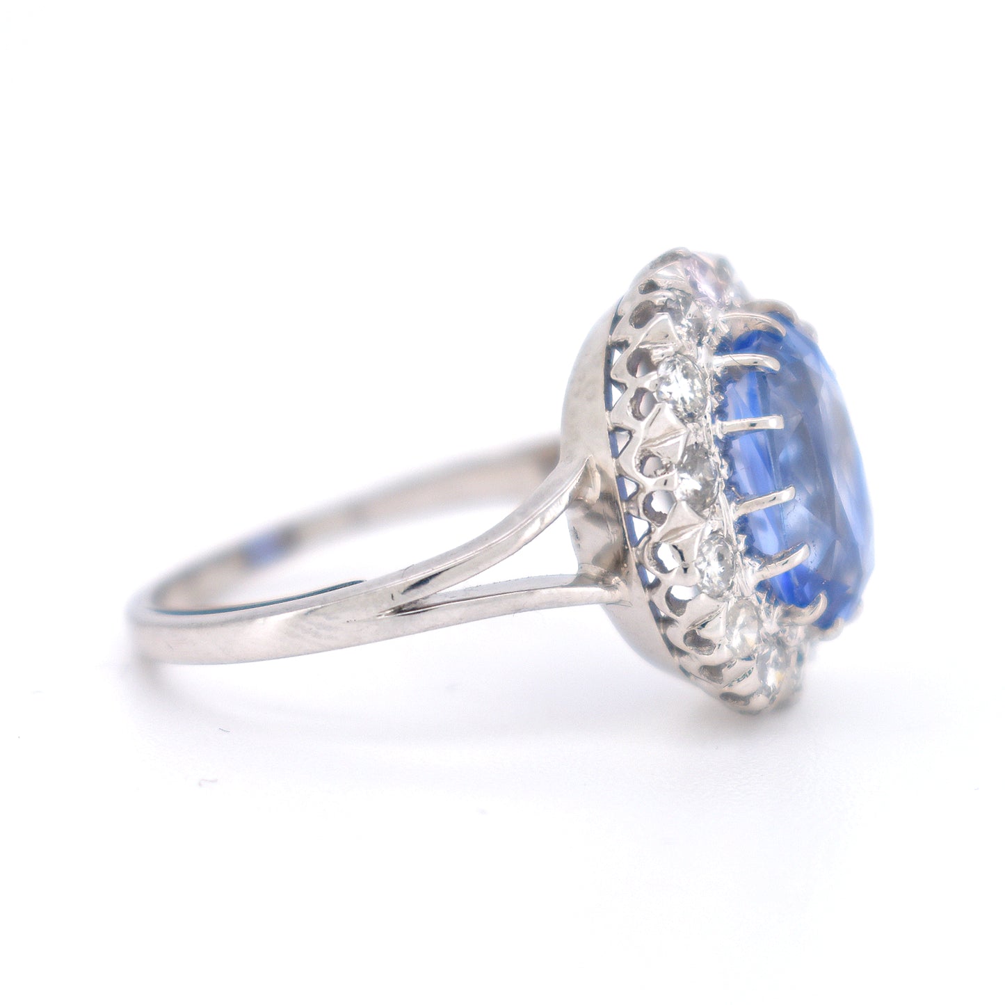 bague pompadour saphir ceylan et diamants, vintage 5