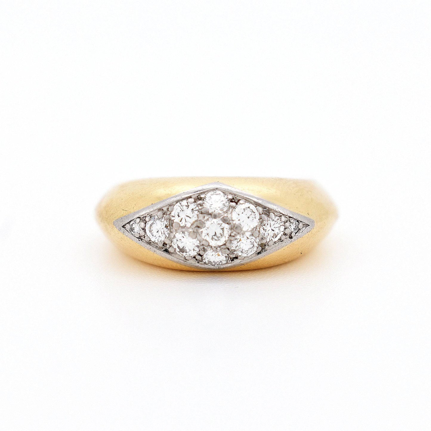 bague jonc oj perrin or diamants femme, face