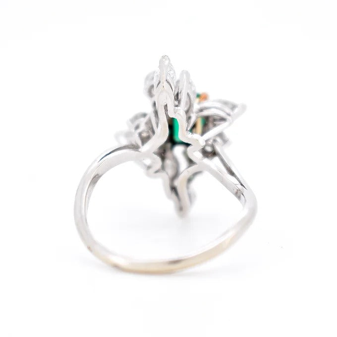 bague marquise émeraude de colombie vivid green et diamants 2