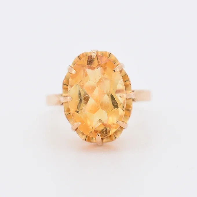 gold citrine ring
