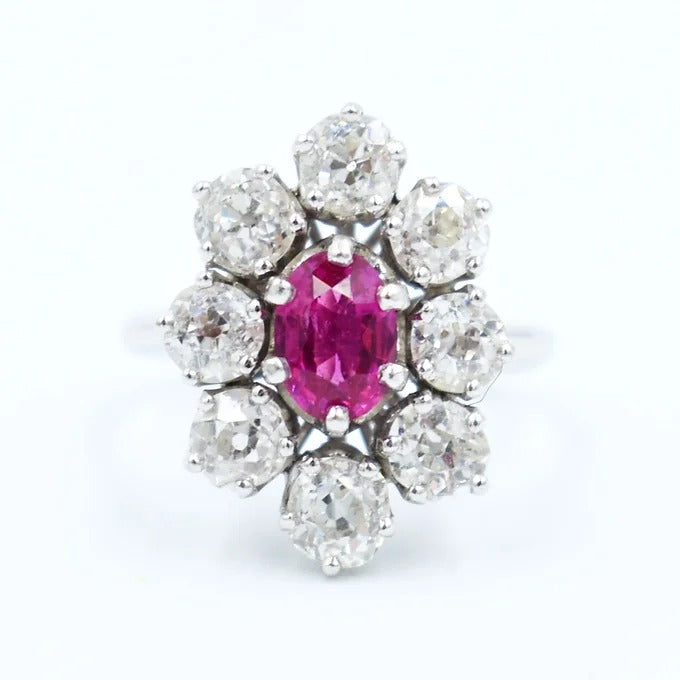 bague pompadour rubis diamants