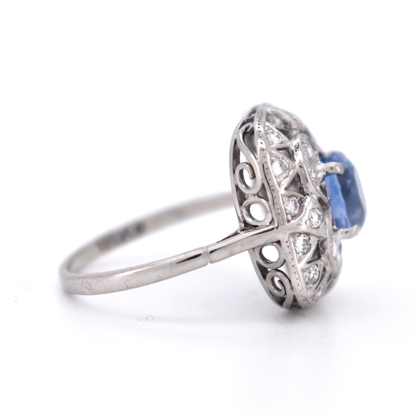 bague vintage saphir diamants, style art deco (3)