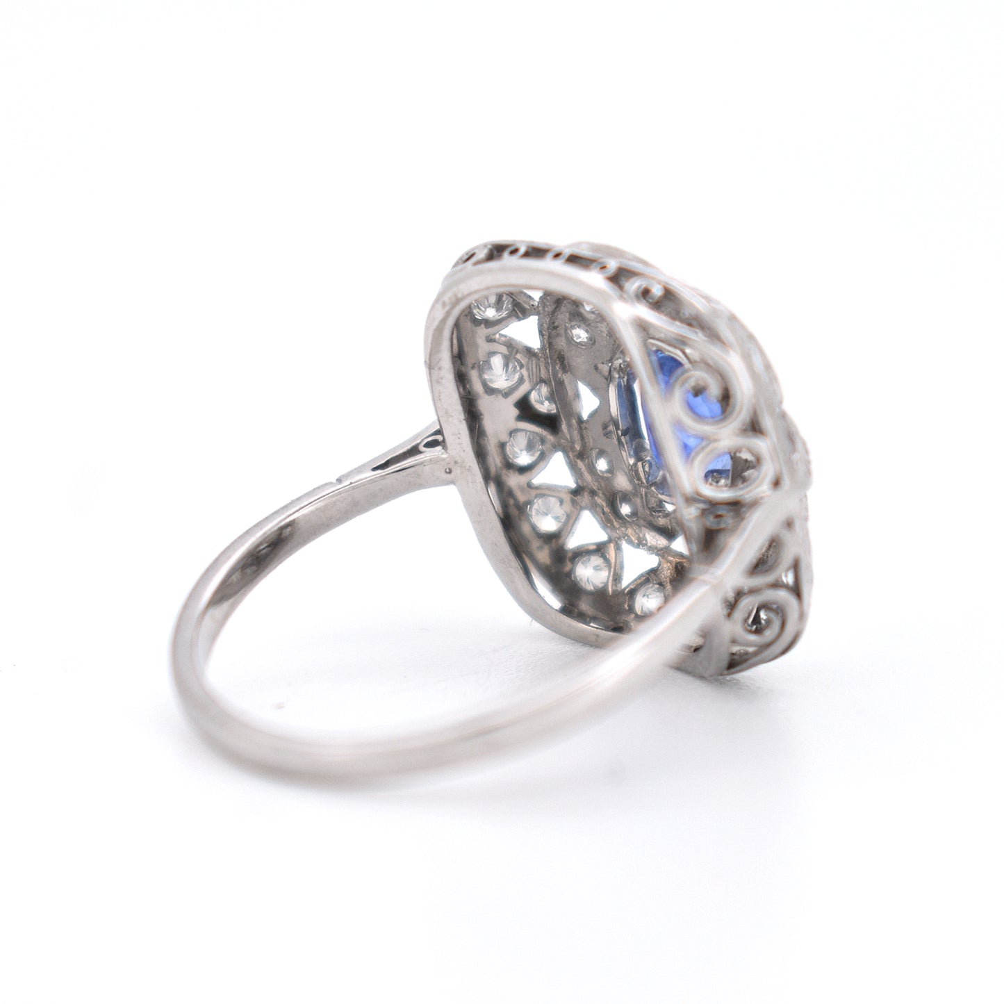 bague vintage saphir diamants, style art deco (4)