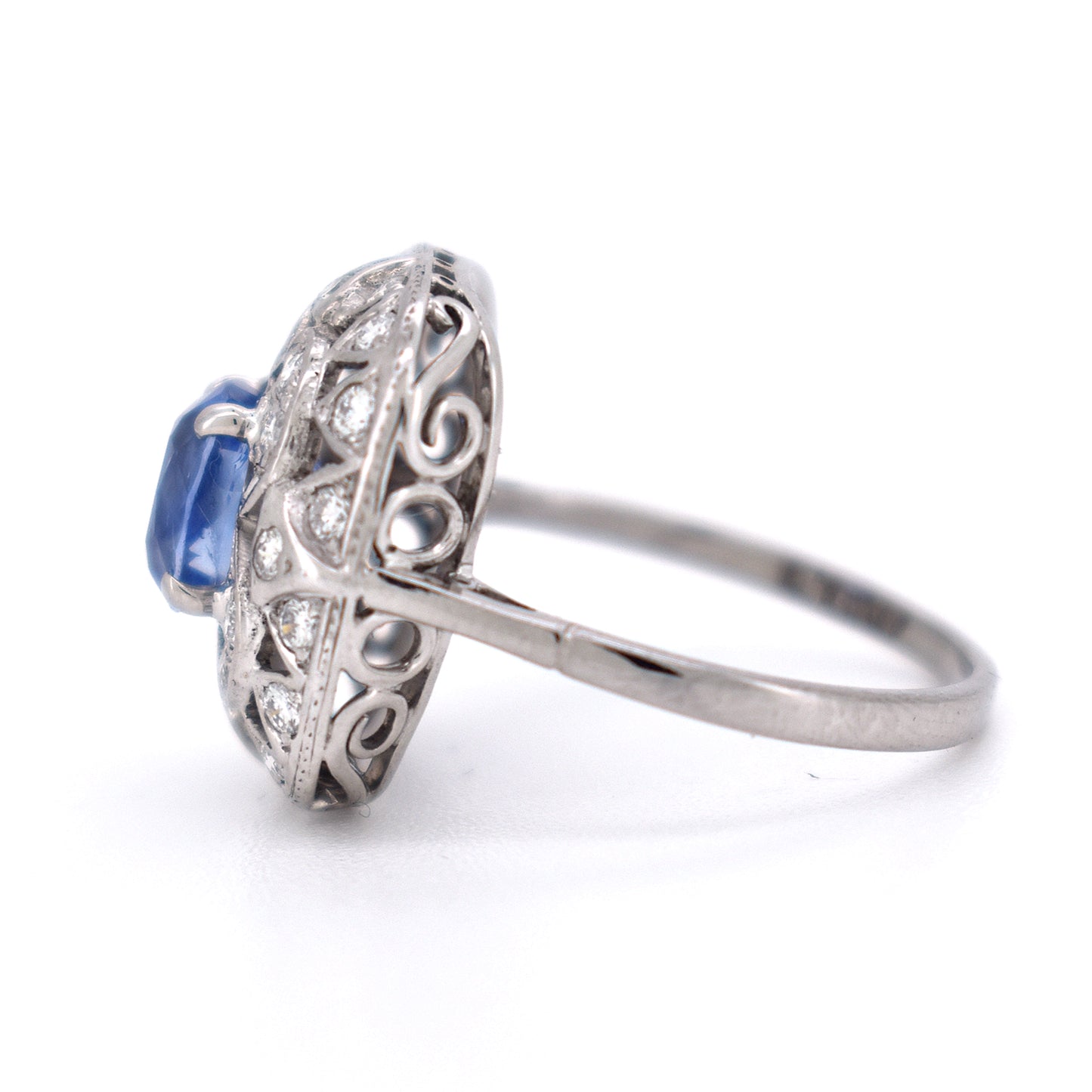 bague vintage saphir diamants, style art deco (7)