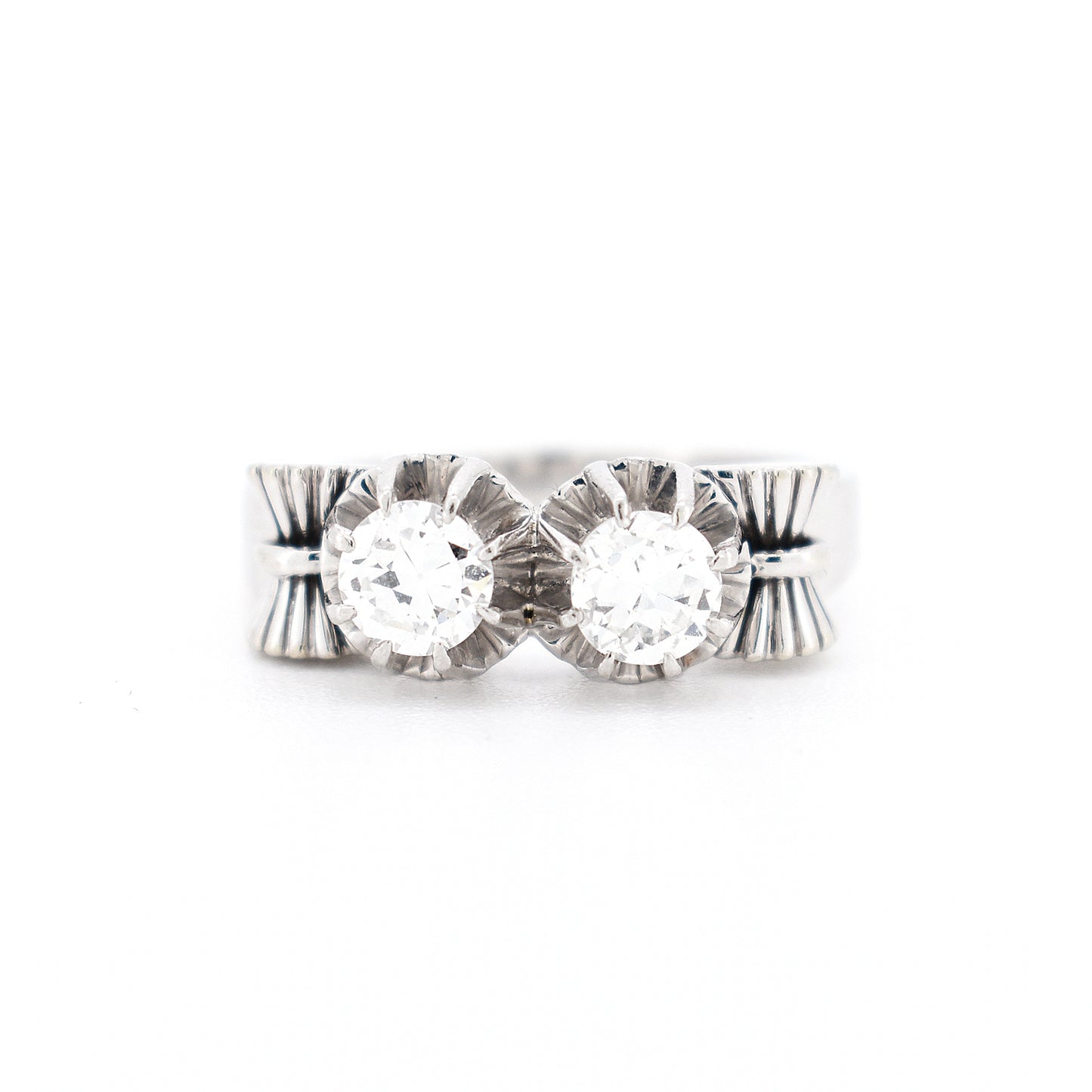 bague toi et moi rétro deux diamants