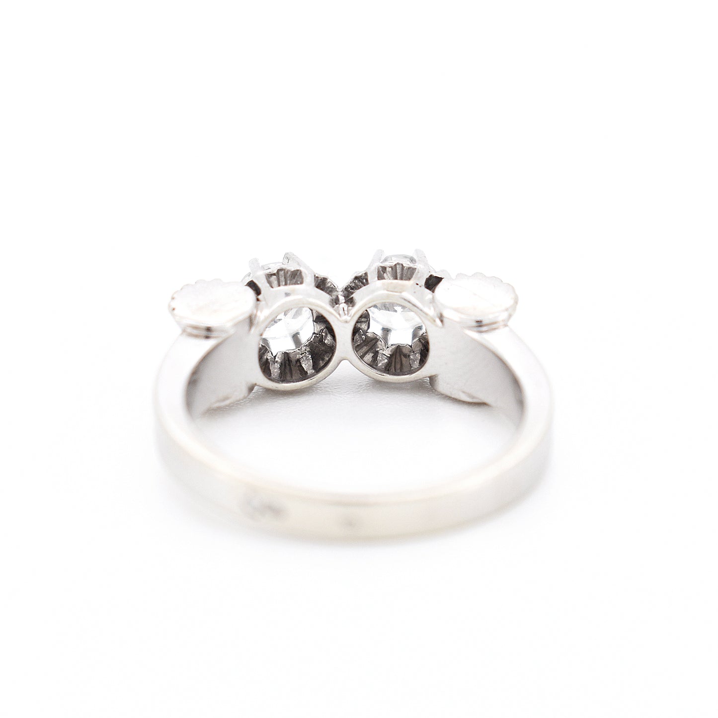 bague toi et moi rétro or et deux diamants, arrière