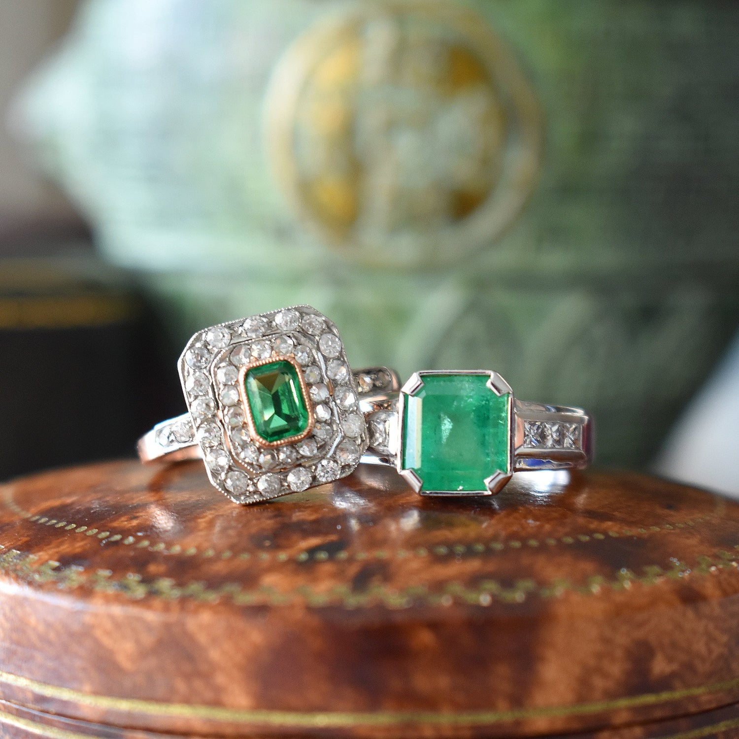 bagues émeraudes diamants