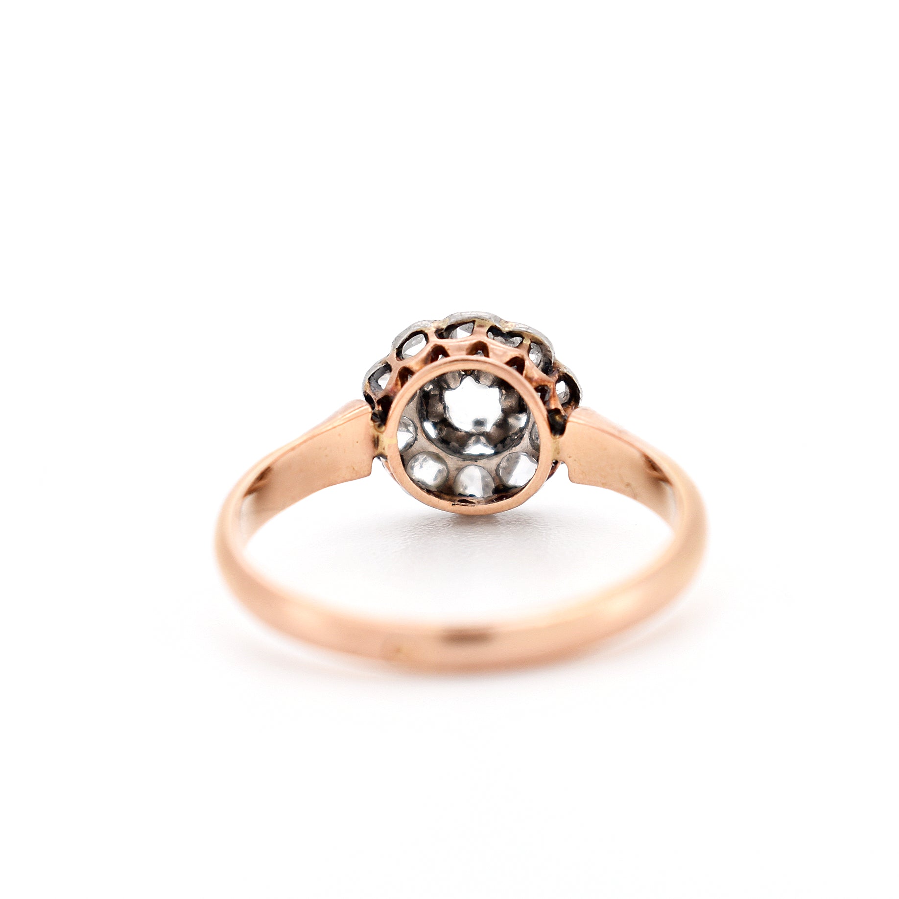 bague marguerite or diamants belle époque, dos