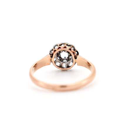 bague marguerite or diamants belle époque, dos