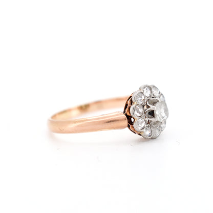 bague marguerite or diamants belle époque, droit