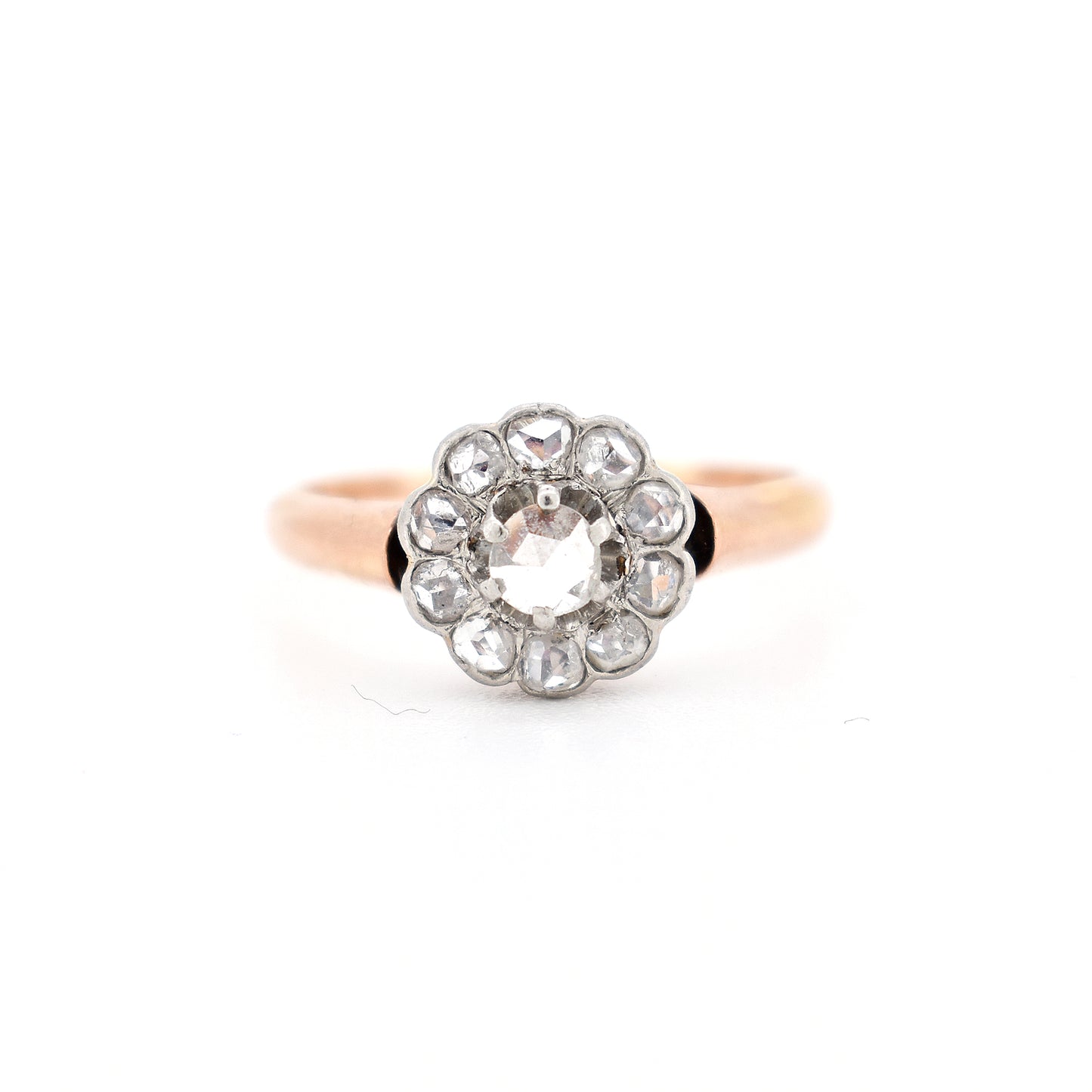 bague marguerite or diamants belle époque, face
