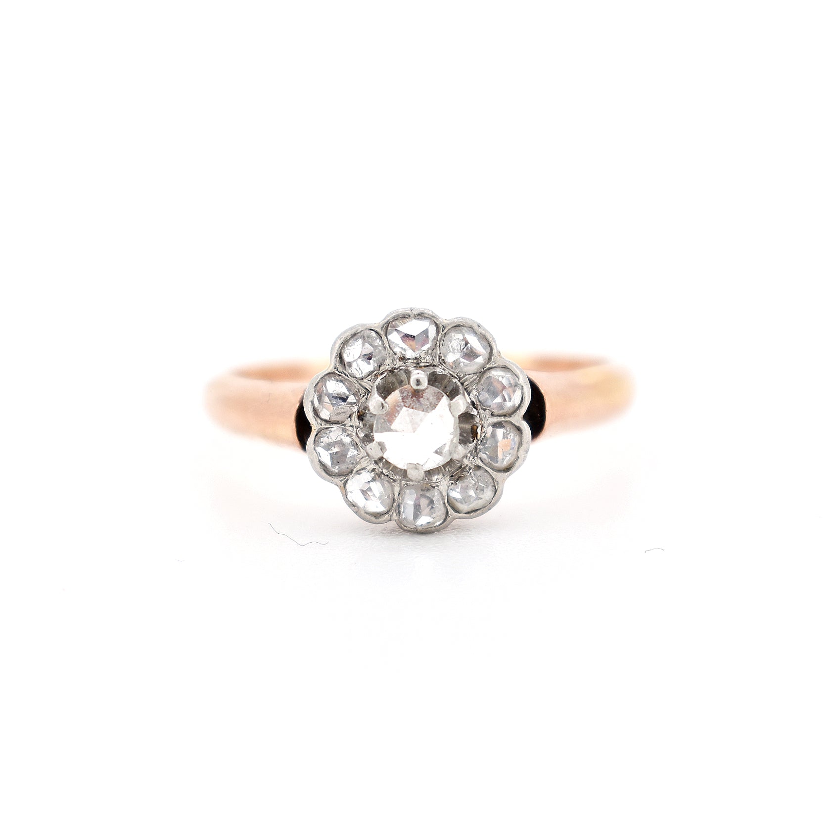 bague marguerite or diamants belle époque, face