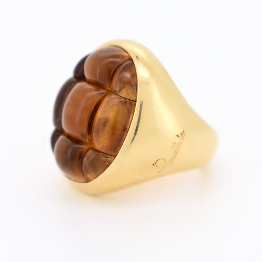Bague Pomellato modele mosaico or et citrines bague vintage, signature