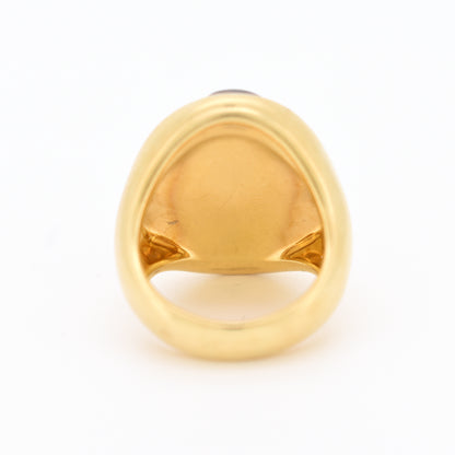 Bague Pomellato modele mosaico or et citrines bague vintage, dos
