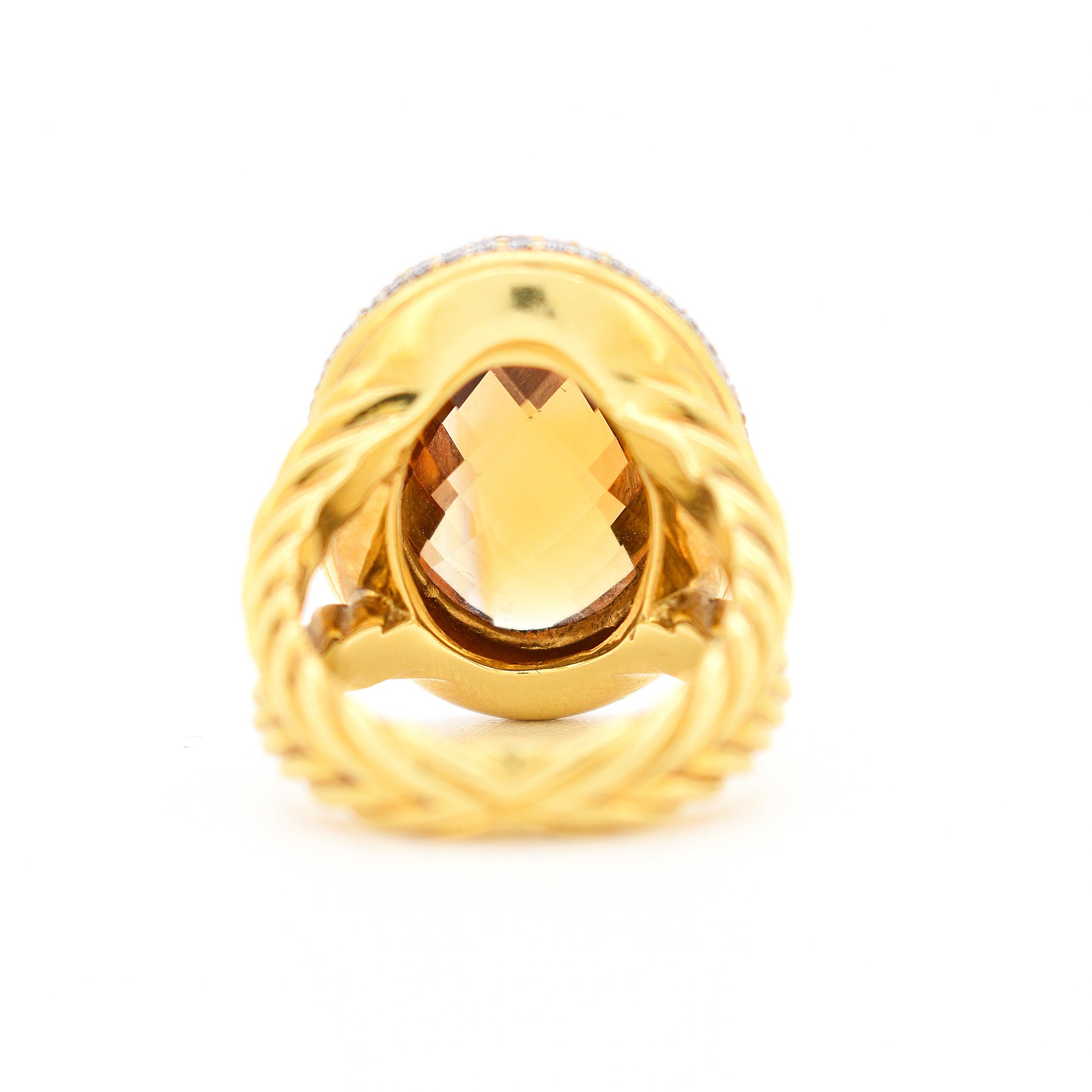 David Yurman - Bague Cocktail en Or citrine et Diamants femme, dos