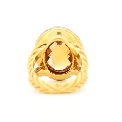 David Yurman - Bague Cocktail en Or citrine et Diamants femme, dos