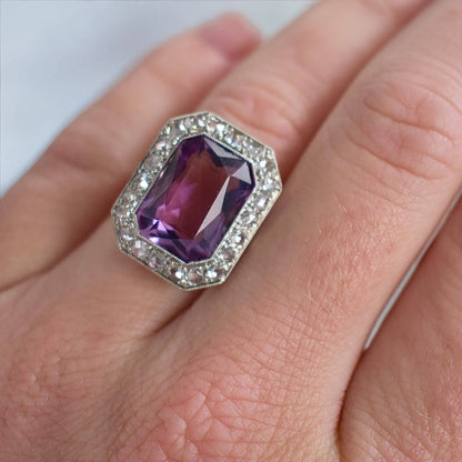 art deco ring amethyst diamonds 13