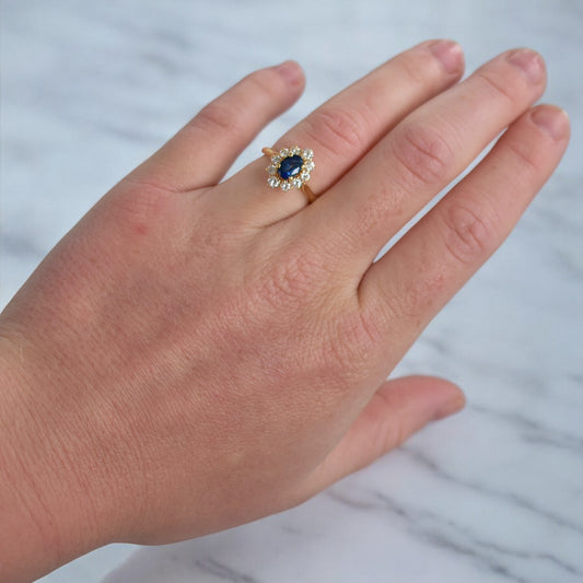 bague vintage saphir diamants 11