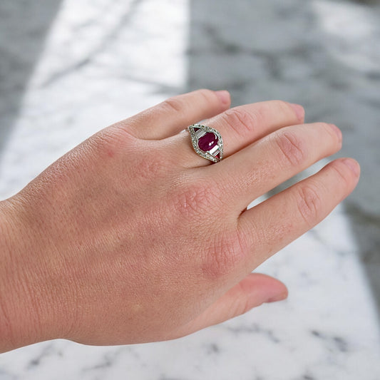 Bague Vintage Rubis et Diamants 11