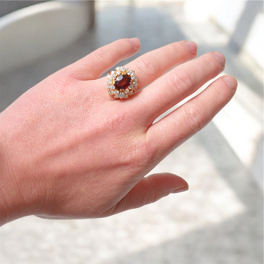 bague cocktail vintage tourmaline diamants 6