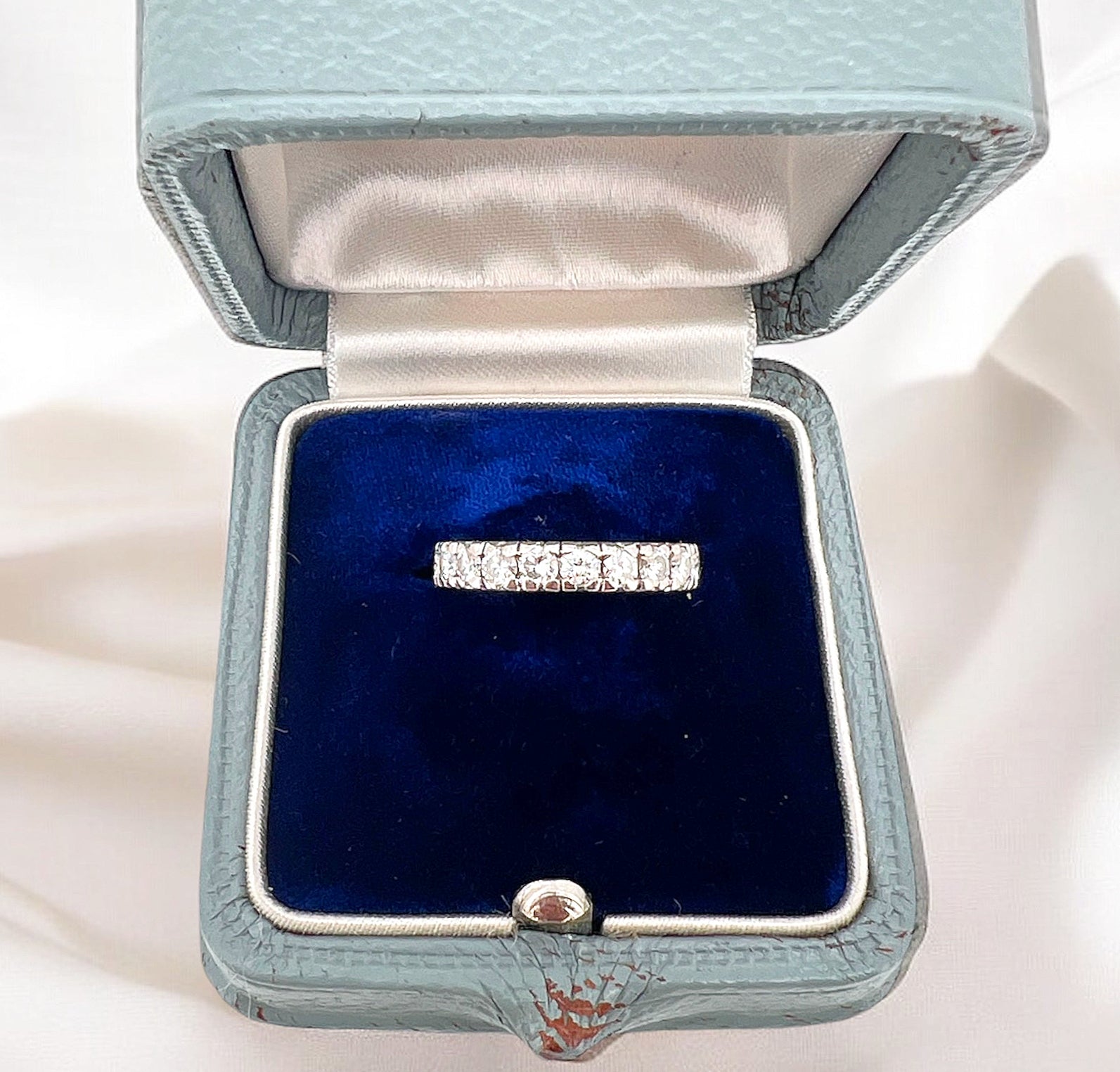 alliance vintage femme or diamants, écrin