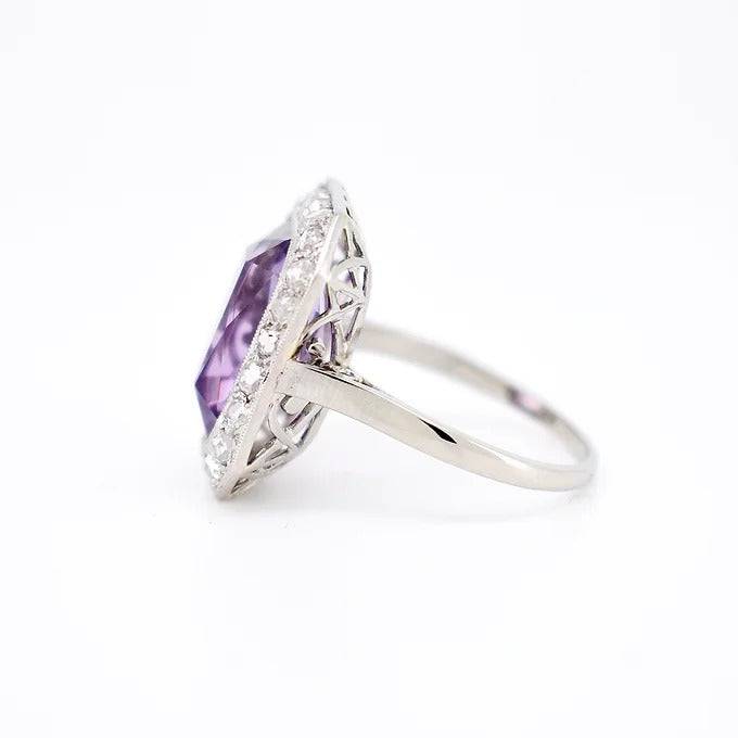 art deco amethyst diamond ring 4