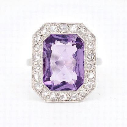 art deco amethyst diamond ring