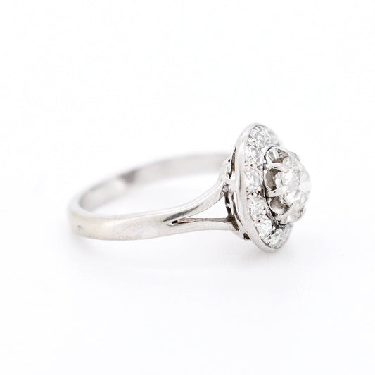 bague vintage rétro or 18 carats diamants, droite