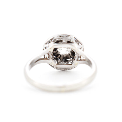 bague vintage rétro or 18 carats diamants, dos