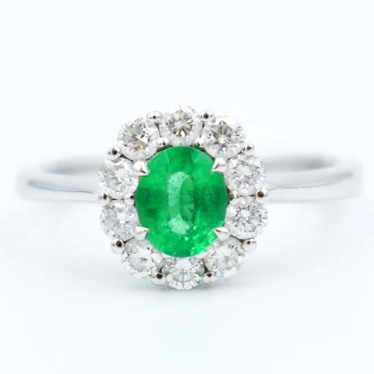 bague bucherer or emeraude diamants