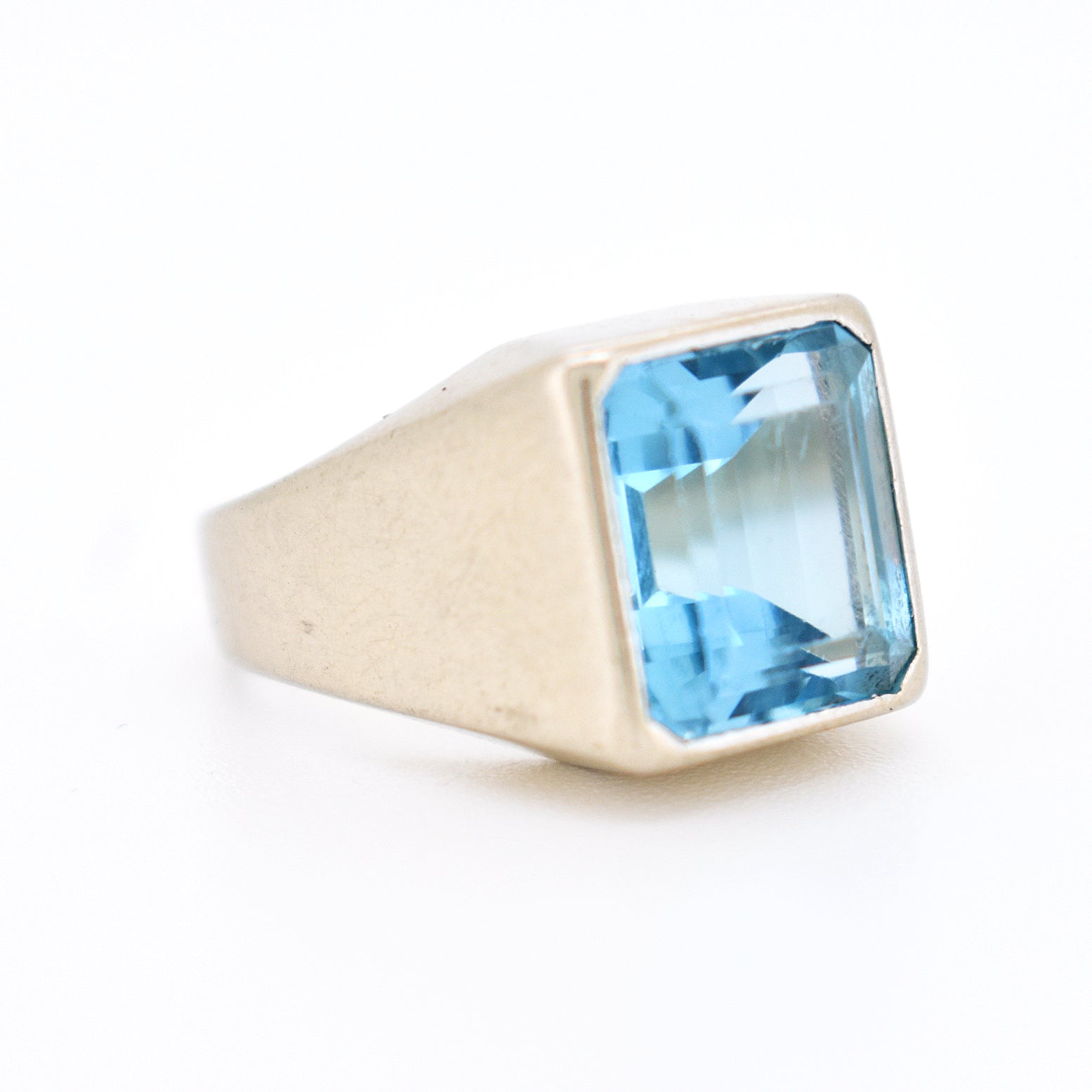 bague chevalière vintage aigue-marine (1)
