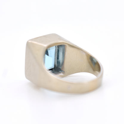 bague chevalière vintage aigue-marine (4)