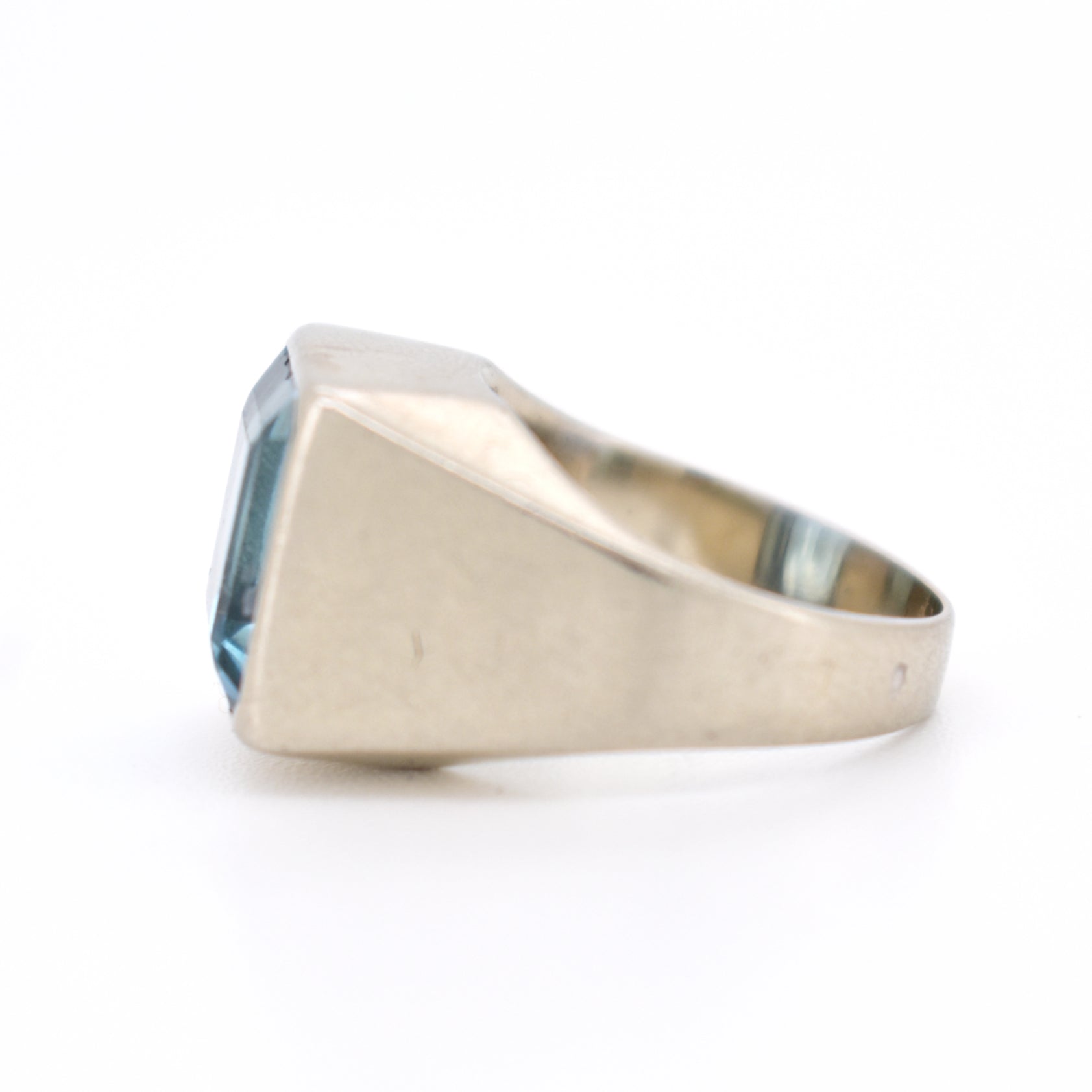 bague chevalière vintage aigue-marine (5)