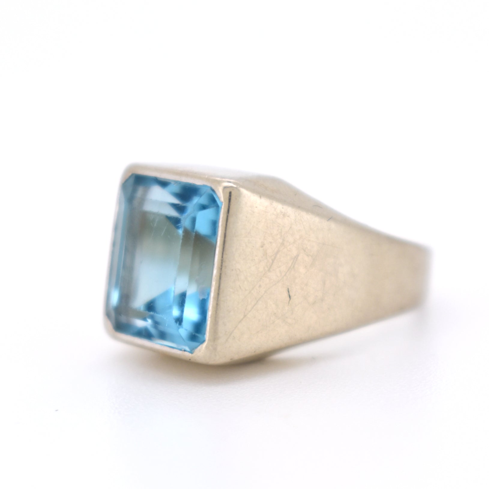 bague chevalière vintage aigue-marine (6)