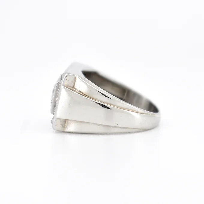 bague Chevalière Art Déco diamants 4