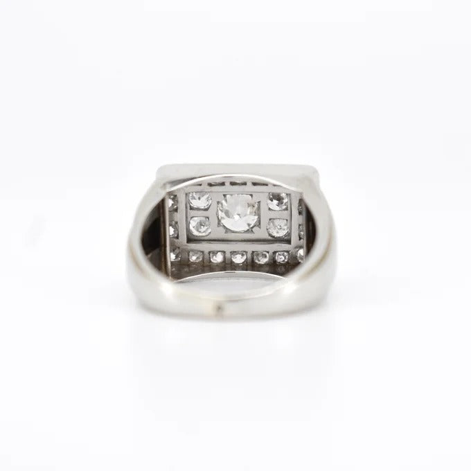 bague Chevalière Art Déco diamants 5