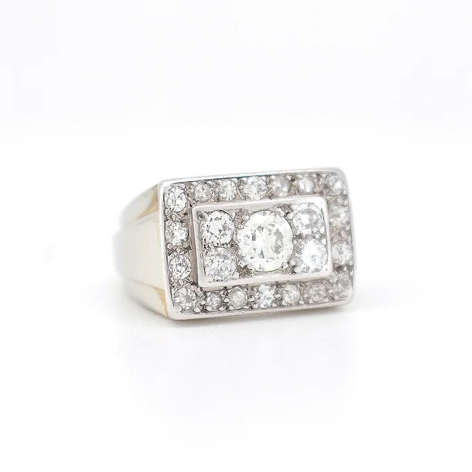 bague Chevalière Art Déco diamants 6
