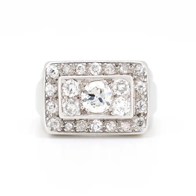 bague Chevalière Art Déco diamants 7