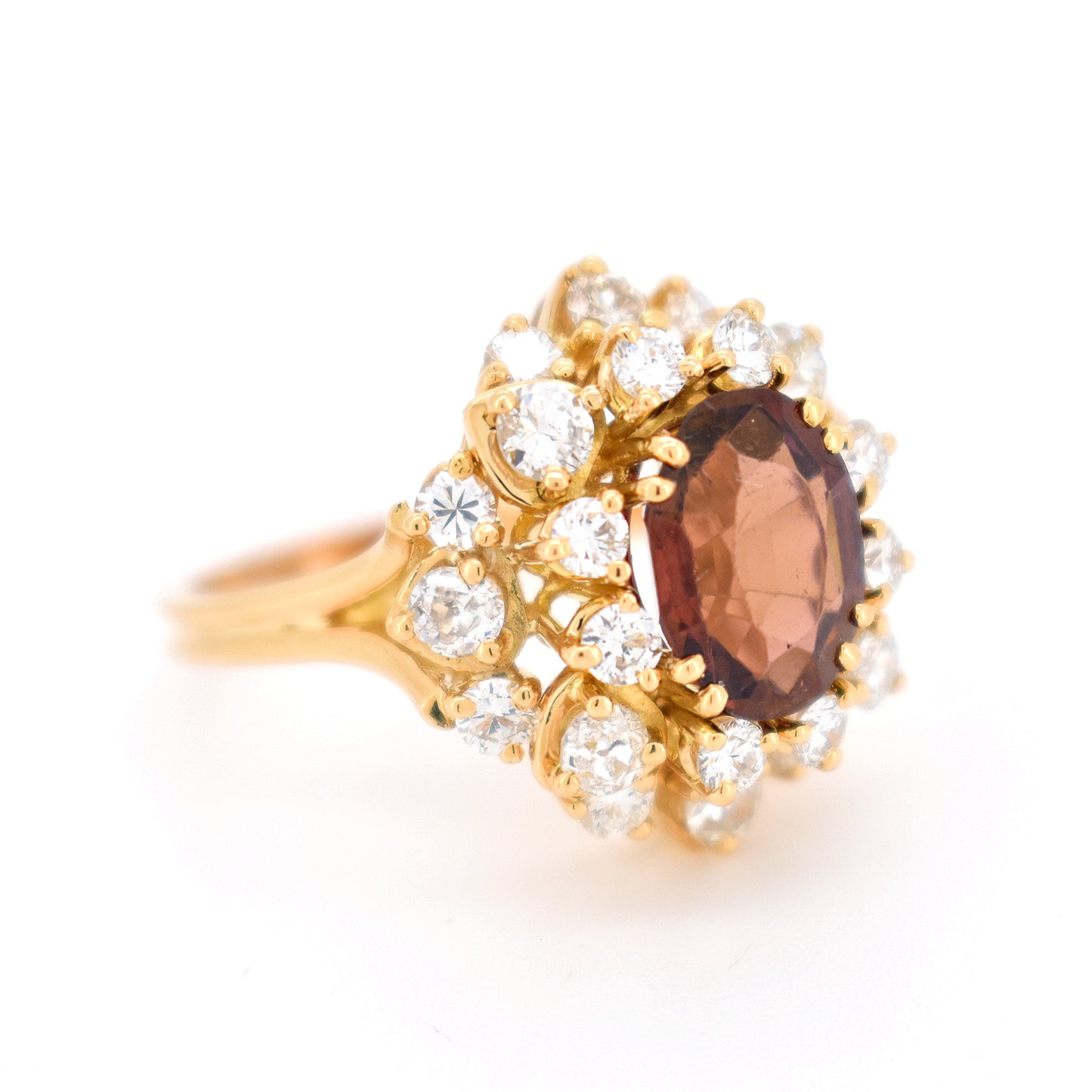 bague cocktail vintage tourmaline diamants (1)