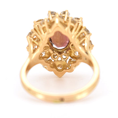 bague cocktail vintage tourmaline diamants (4)