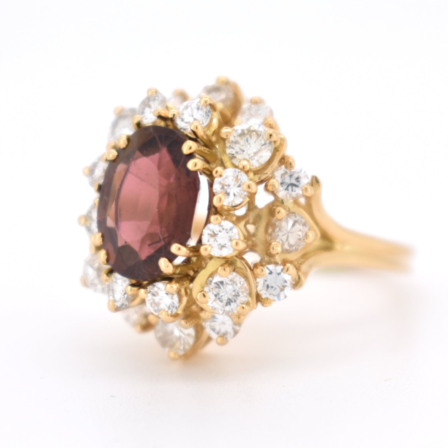 bague cocktail vintage tourmaline diamants (7)