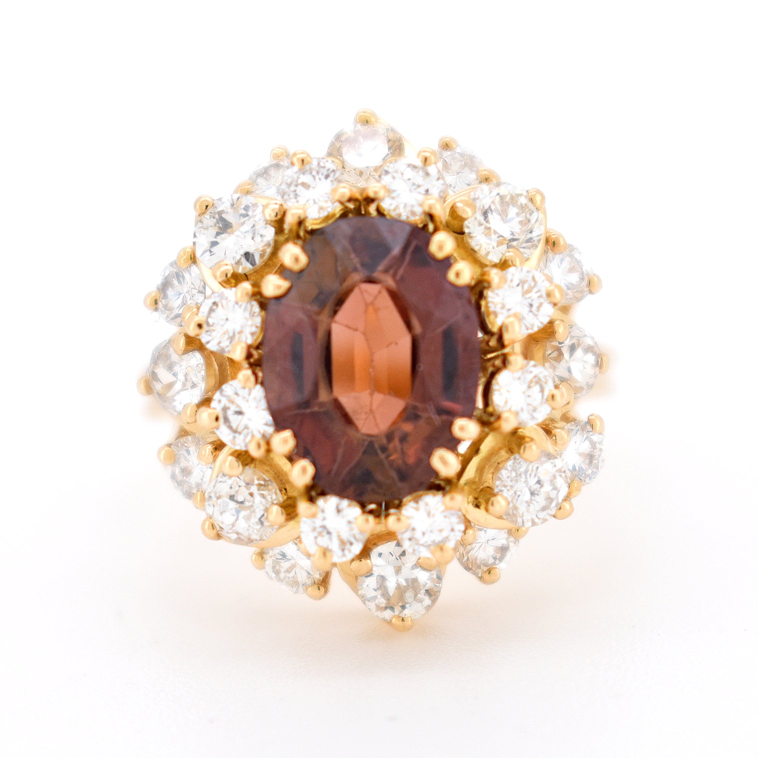 bague cocktail vintage tourmaline diamants